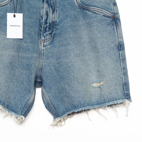 Balmain Blue Ripped Cotton Denim Jean Shorts - Mens Size 31 - NWT - Picture 6 of 14